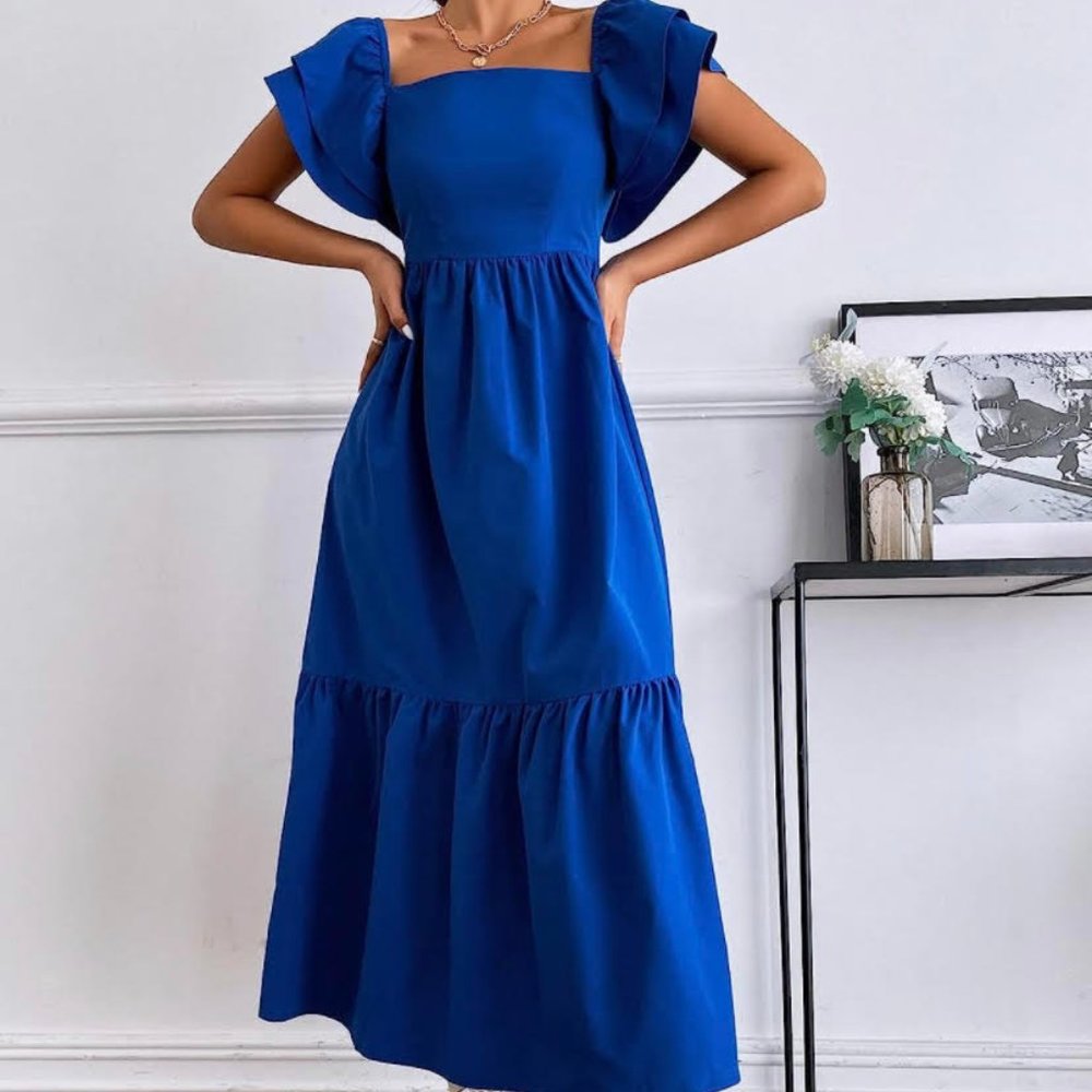 Layered Sleeve Hem Dress